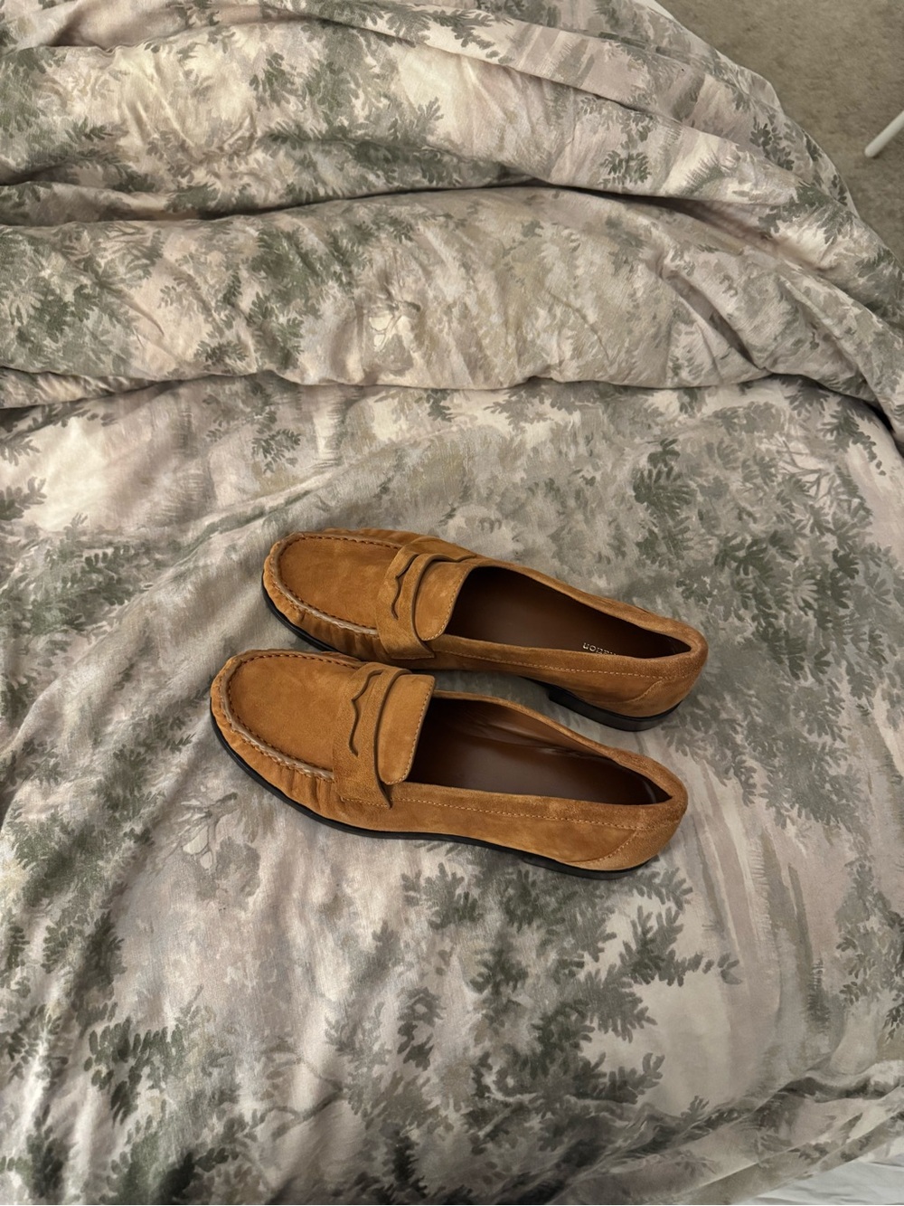 Reformation Suede Penny Loafers in Brown - Picture 4 of 8